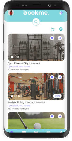 Bookme mobile app screen